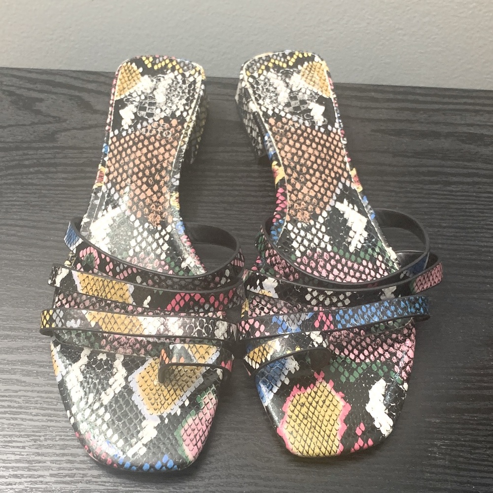 Vince Camuto Multi-Color Snake Print  Sandals